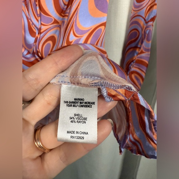 Song of Style from Revolve Coraline Mini Dress Aven Multi Orange Purple Swirl S - Picture 8 of 9